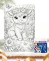SBNING Highland Cow DIY Coloring Blanket with 24 Fabric Markers, Color Your Own Washable Flannel Blanket, Creative Arts & Crafts Kit, Soft Cozy Throw for Home Decor (1pc-B, 60" x 51")