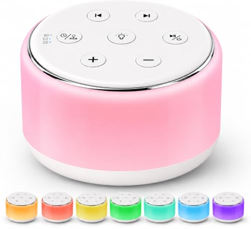 SBR LEGACY White Noise Sound Machine for Baby Sleeping with Night Light – 34 Relaxing Sounds, Rechargeable Sleep Soother for Babies, Kids & Adults, Portable Sound Machine for Home & Travel