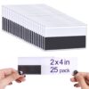SBYURE 25 Pcs 2 x 4 Inch Magnetic Shelf Label Holders, Clear Magnetic Shelf Labels for Metal Racks and Shelves, Tool Box, File Cabinets(Paper Insert Not Included)