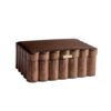 Scalloped Wooden Jewelry Box with Lid, Natural Wood Trinket Organizer