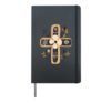 Scandinavian Folk Art Christian Cross Cottagecore Easter Hardcover Journal, Black