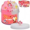 Scemted Cloud Slime,Glowing Axolotl,Peach Add Ins Charms and Non-Sticky, Stress Relief Scented Toy,DIY Slime Party Favor,Christmas Stocking Stuffers for Kids (7oz 200ML)