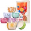 Scented Candles Gift Set, 8 Pack Soy Wax Blend Candles, 70 g Metal Candle Cans with Pastel Marble Cloud Pattern, 8 Assorted Fragrances, Reusable Iron Containers for Home Decor and Gifts