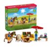 schleich FARM WORLD — Sunny Day Mobile Farm Stand Playset, Farm Play Set with Farmer Dolls, Horse and Mobile Produce Stand, Farm Animal Toys for Kids Ages 3+