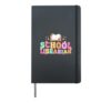 School Librarian Groovy School Library Worker Hardcover Journal, Black