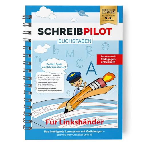 Schreibathlet Writing book for ABC shooters with pre-embossed letters, specially developed for left-handed users, learning system developed by teachers, professors and students