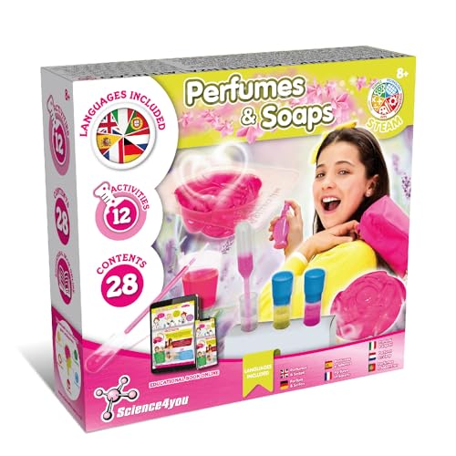 Science4you Perfumes & Soaps - Perfume and Soap Making Kit for Kids - Educational Science Kits with 12 Science Experiments - Craft Sets for Girls and Boys - Science Kits for Kids Age 8 9 10+
