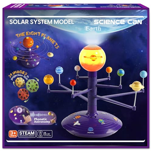Science Can Solar System for Kids, Talking Astronomy Solar System Model Kit, Planetarium Projector with 8 Planets STEM Space Toys for 3 4 5+ Years Old Boys Girls
