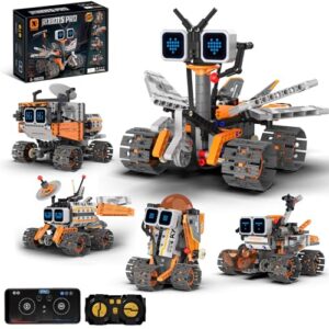 Sciencow 5 in 1 Space Robot Building Set, STEM Robotic Car Toy Kit, Remote & APP Controlled Building Robotics Toy, Christmas Birthday Gifts for Age 8-12 yrs Boys