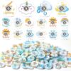 SCIONE 100 Pcs Fidget Spinner Toy Bulk for Kids Party Favors, Weather Science Learning Toys for Classroom Prizes, Storm Rain Cloud Sky Sensory Toys, Birthday Goodie Bag Stuffers Gift for Boys Girls
