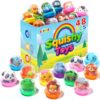 SCIONE 48 Pcs Animals Party Favors, Slow Rising Squishy Toys with Capsules