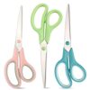 Scissors 8.5 Inch scissors all purpose for Office, Home, Sewing,and Crafts,Soft Comfort-Grip Right/Left Hand 3-Pack, Multicolor