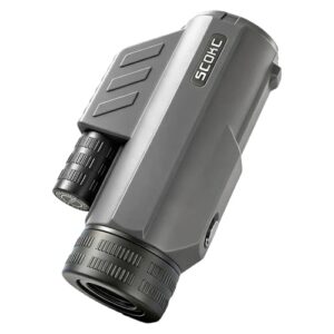 SCOKC Waterproof Monocular Telescope | Lightweight with Travel Bag, Compact, 10X Magnification, Wide Field of View for Bird Watching, Hunting, Hiking, Camping (12x32, Dark Grey)