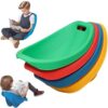 Scoop Rocker Chair Multicolor, Flexible Seating for Classroom Elementary, Floor Chair with Back Support, Portable Plastic Reading Chairs, Sensory Seating Rocker Egg Chairs, 4 Pcs