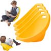 Scoop Rocker Chairs, Flexible Seating for Classroom Elementary, Portable Floor Seating for Classroom, Plastic Reading Chair with Back Support, Yellow Egg Chair Sensory Wobble Chairs, 4 Pcs