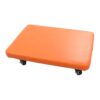 Scooter Board with PU Leather and Sponge Filling, Floor Scooter with 360° Swivel Wheels, Floor-standing Seated Scooter for Training Body Coordination(Orange,Large)