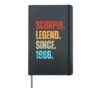 Scorpio Legend Since 1986 Retro Zodiac Sign Birthday Hardcover Journal, Black