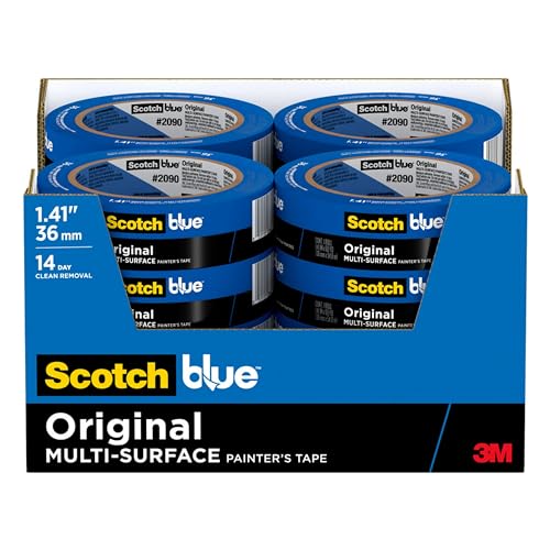 ScotchBlue Original Multi-Surface Painters Tape, 1.5 Inch Wide (1.41 In. x 60 Yds) 16 Rolls, Blue Paint Tape Protects Surfaces and Removes Easily, Masking Tapes for Indoor and Outdoor Use (2090-36EC)