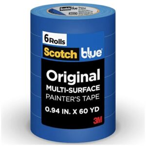 ScotchBlue Original Multi-Surface Painter's Tape 1 Inch Wide, 6 Rolls