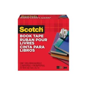 Scotch Book Tape, 1.5 in x 540 in, 1 Roll
