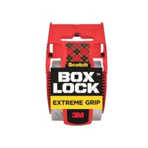 Scotch Box Lock Packing Tape, Clear, Extreme Grip Box Packaging Tape for Shipping and Mailing, 1.88 in x 1000 in, 1 Refill Roll