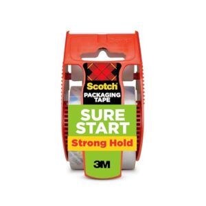 Scotch Brand Sure Start Shipping Packaging Tape with Dispenser, 2 Inches x 800 Inches (145), Clear