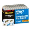 Scotch Heavy Duty Shipping Packing Tape, Clear, Shipping and Packaging Supplies, 1.88 in. x 54.6 yd., 18 Tape Rolls