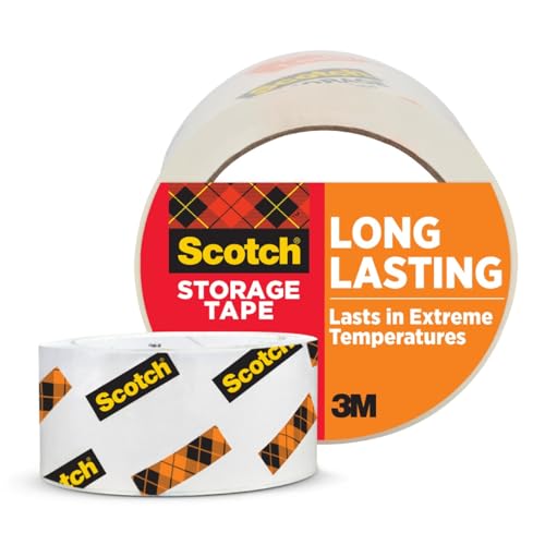 Scotch Long Lasting Storage Packing Tape, Clear, Storage Tape Withstands Extreme Temperatures, 1.88 in x 54.6 yd, 1 Refill Tape Roll