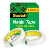 Scotch Magic Tape, Invisible, 2 Rolls