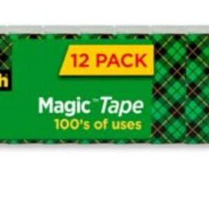 Scotch Magic Tape, Invisible, Home Office Supplies and Back to School Supplies for College and Classrooms, 12 Rolls (Pack of 12)