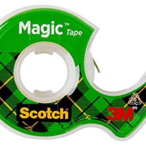 Scotch Magic Tape, Refillable Dispenser, 3/4" X 300", 3/Box