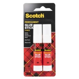 Scotch Permanent Glue Sticks, Acid-Free Non-Toxic Adhesive (2-Pack) – Strong & Fast Bond, No-Mess Application for Paper, Photos, Crafts