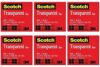 Scotch Premium Transparent Film Tape, Clear, 1/2 Inch x 36 Yards (600), 6 Packs