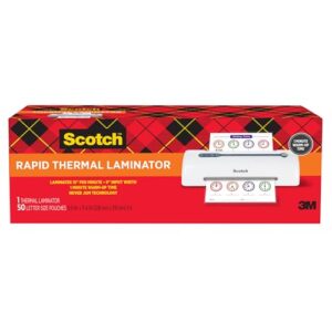 Scotch™ Rapid Thernal Laminator, 1 Thermal Laminator, 50 Laminating Pouches, 8.9 in x 11.4 in