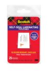 Scotch Self-Sealing Laminating Pouches, 2 in x 3.5 in Business Card Size