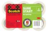 Scotch Sure Start Packing Tape, Clear, Quiet Unwind and Easy Start, 1.88 in. x 25 yd., 6 Tape Rolls, Designed for Packing, Shipping and Mailing, No Splitting or Tearing, 1.5" Core, Packaging May Vary