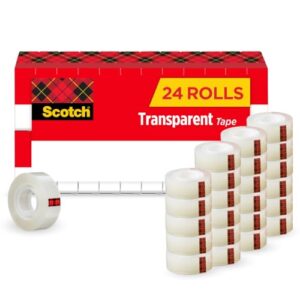 Scotch Transparent Tape, 1 Inch Core, Refills, 3/4 in. x 1,000 in.