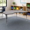Scranton & Co Kidney Activity Table, Gray High-Pressure Laminate Top, Adjustable Steel Legs, 96 in x 48 in x 21.25-30.25 in, Durable Collaborative Workspace for Classrooms, Training Centers or Home