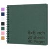 Scrapbook Album 8x8 Inch Hardcover Kraft Paper Scrap Book Photo Album Blank Scrapbooking DIY Photo Memory Book For Wedding Baby Travel Graduation Family, 40 Pages Green