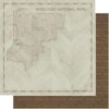 Scrapbook Customs 30899 Wind Cave National Park Map and Words South Dakota 12" x 12" Double-Sided Cardstock Scrapbook Paper - 1 Sheet