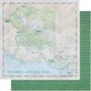 Scrapbook Customs 30900 Wrangell-St. Elias National Park Map and Words Alaska 12" x 12" Double-Sided Cardstock Scrapbook Paper - 1 Sheet