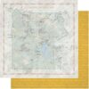 Scrapbook Customs 30901 Yellowstone National Park Map and Words Wyoming 12" x 12" Double-Sided Cardstock Scrapbook Paper - 1 Sheet