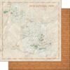 Scrapbook Customs 30903 Zion National Park Map and Words Utah 12" x 12" Double-Sided Cardstock Scrapbook Paper - 1 Sheet