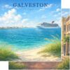 Scrapbook Customs 31224 Galvenston Texas Cruise Port 12" x 12" Double-Sided Cardstock Scrapbook Paper - 1 Sheet