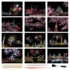 Scratch Art Paper, Rainbow Night View Scratchboard Pads for Adults and Teens, Mini Envelope Postcard Art & Crafts Set: 12 Sheets Scratch Cards & Scratch Drawing Pen, Brush 7.9"x5.5" (Fireworks Series)