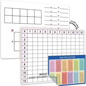 SCRIBBLEDO 11" x 14" Dry Erase Multiplication Chart Whiteboard Double Sided Multiplication Table White Board for Homeschool Classroom Students Math Manipulative for All Ages