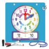 Scribbledo Dry Erase Teaching Clock Magnetic Learning Clock Board, 13×13 Inches, Includes 2 Markers and Hanging String, Build Time-Telling Skills at School or Home