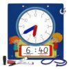 Scribbledo Learning Clock for Kids 13" Dry Erase Teaching Clock with Movable Hands Analog & Digital Time, Magnetic Backing, Hanging String & 2 Markers Classroom Homeschool