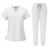 Scrubs for Women Set V-Neck Short Sleeve Top & Jogger Pants with 6 Pockets