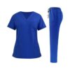 Scrubs for Women Set, V Neck Top & Straight Leg Pants Quick Dry L